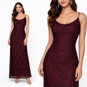 Vintage 90s Marie St. Claire Whimsygoth Prom
Dress Size 4 Burgundy Black Lace